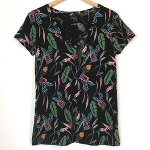 New Day Tropical Flowers & Palm Leaves Top